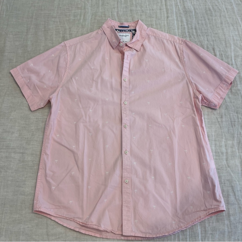 Denim & Flower Men's Light Pink Short-Sleeve Button-Down Shirt